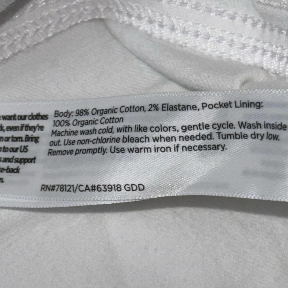 Eileen Fisher Organic Cotton Straight Leg Stretch Denim Pants White - Picture 8 of 14